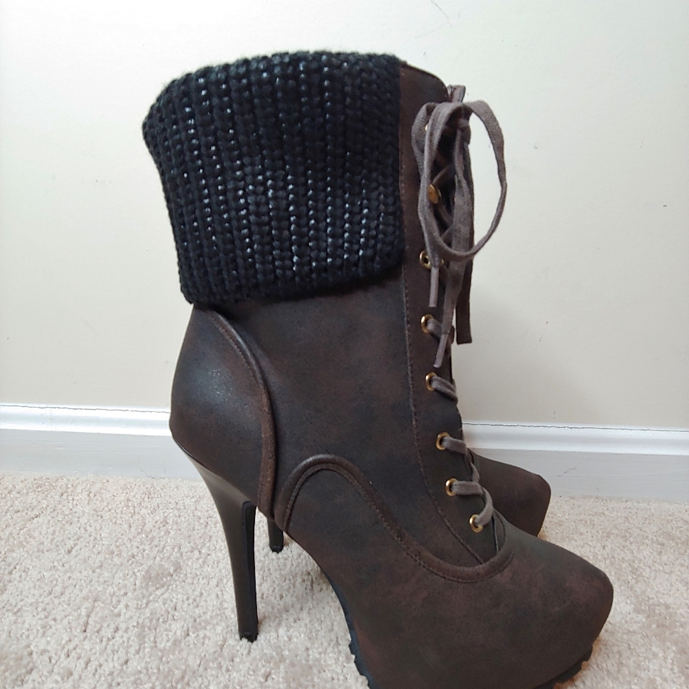 NEW Shoe Dazzle Nokie Brown Rustic Boots